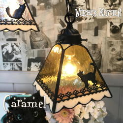 猫のペンダントライト【 路地裏のカラメル Caramel 】LED対応 ステンドグラス ランプ ネコ 猫 雑貨