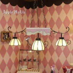 3灯ペンダントランプ 【 カトンテール 3Lights Cottontail 】 ステンドグラス ペンダントライト LED対応