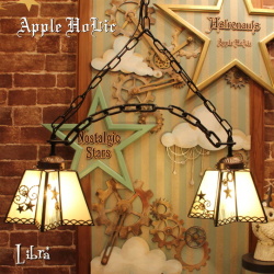 2灯ペンダントランプ 【 リブラ 2Lights Libra 】 ステンドグラス ペンダントライト LED対応
