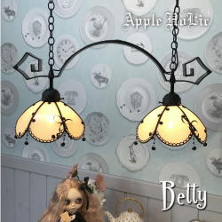 2灯ペンダントランプ 【 ベティー 2Lights Betty 】 ステンドグラス ペンダントライト LED対応
