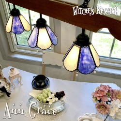 3灯ペンダントランプ 【 アングレース　Ann Grace 】 ステンドグラス ペンダントライト LED対応