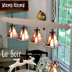 ペンダントライト 【 ル ソワール 4Lights Le Soir 】 LED対応 フレンチ 4灯 ステンドグラス ランプ