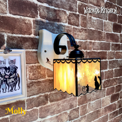 ステンドグラス ランプ 猫のブラケットライト 【 路地裏のモリー Molly 】 LED対応 壁掛け照明