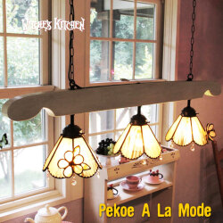 3灯ペンダントランプ 【 ペコ・アラモード　Pekoe A La Mode 】 ステンドグラス ペンダントライト LED対応