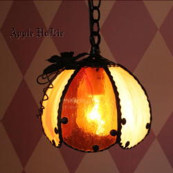 ペンダントランプ 【 ジャック・オー・ランタン ポルチェ　Jack-o'-Lantern Porce 】 ステンドグラス ペンダントライトLED対応